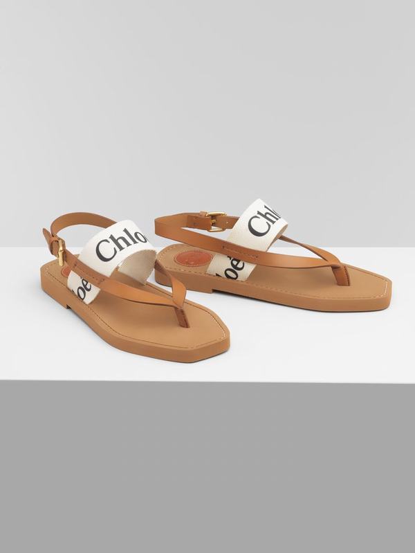 Chloé Sandalias Mujer Mule Blancas 60% Calfskin,40% Canvas JVQA14083